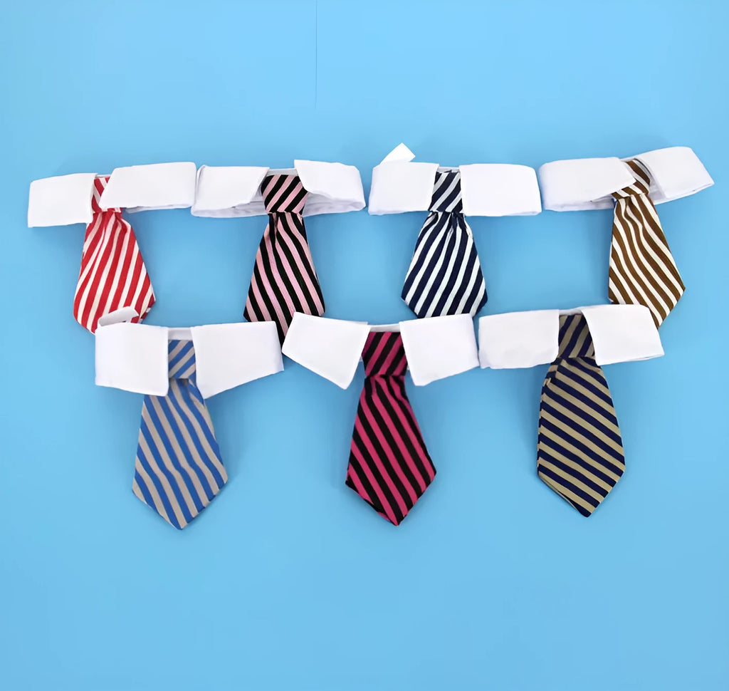 Pet bow tie in red and black stripes with clip-on fastening for dogs cats and babies