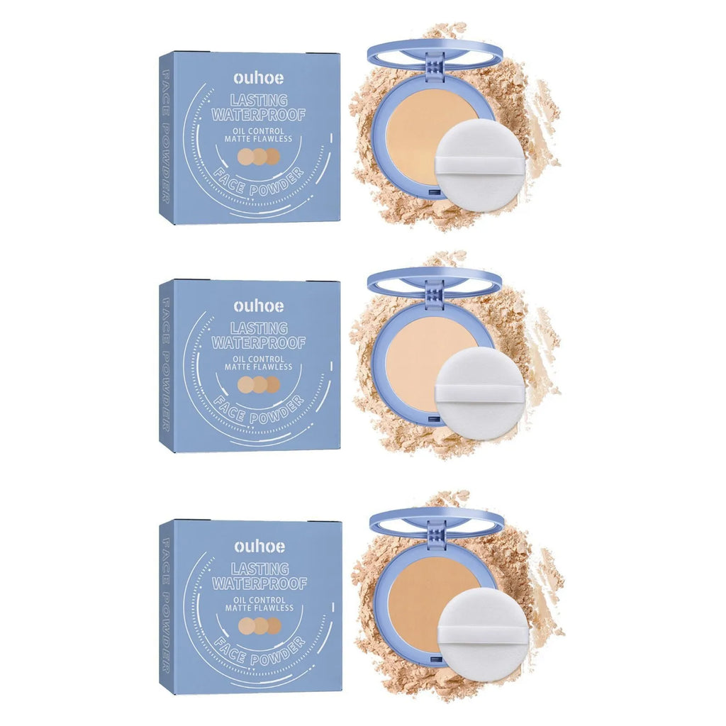 8g finishing powder compact in Natural Beige, Pure Beige, or Classic Ivory for natural makeup setting