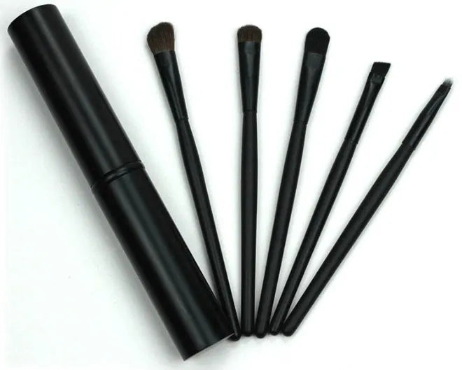 Soft synthetic fibre makeup brush available in black, gold, green, pink, and purple for professional, family, and travel use
