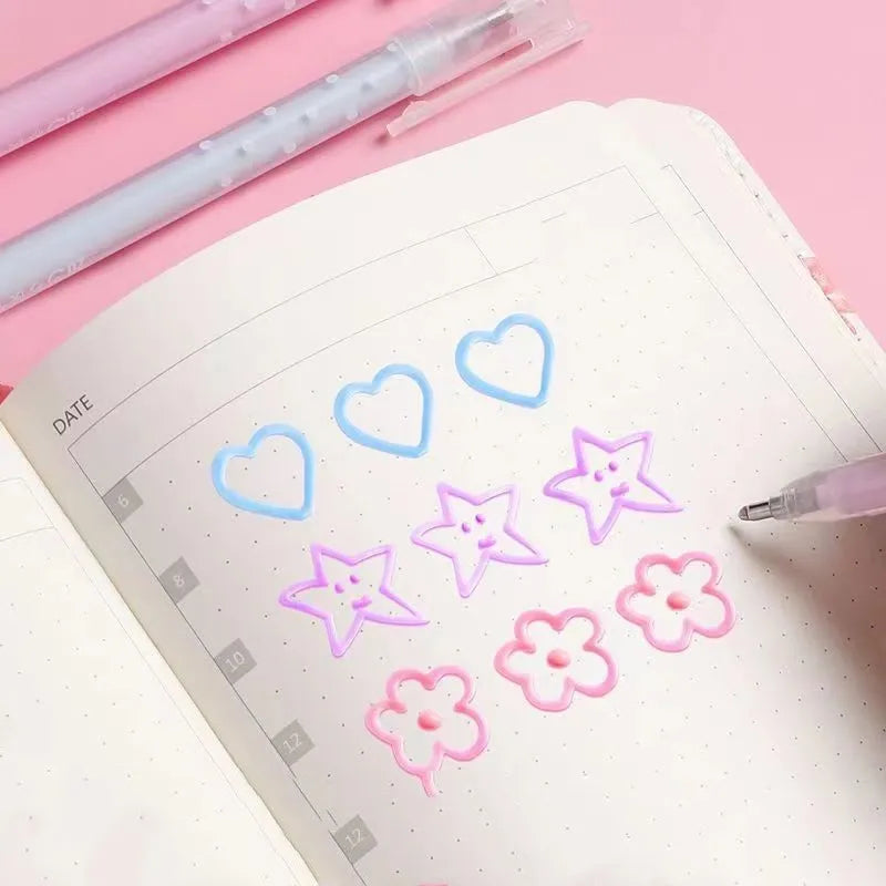 Macaroon coloured quick-dry dispensing pen with cap-pulling design