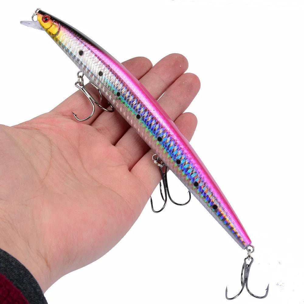 Set of 10 large sea fishing lures 18cm bionic bait with 3D eyes and anti-oxidation hooks