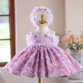 Purple polyester princess dress for girls, suitable for heights 80cm to 150cm, for birthday and flower girl events