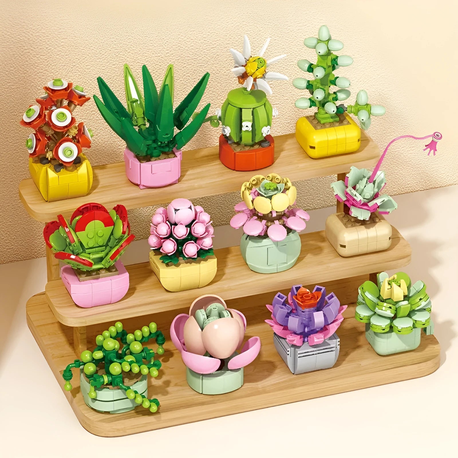 Plastic building blocks flower pot model assembly toy for teenagers
