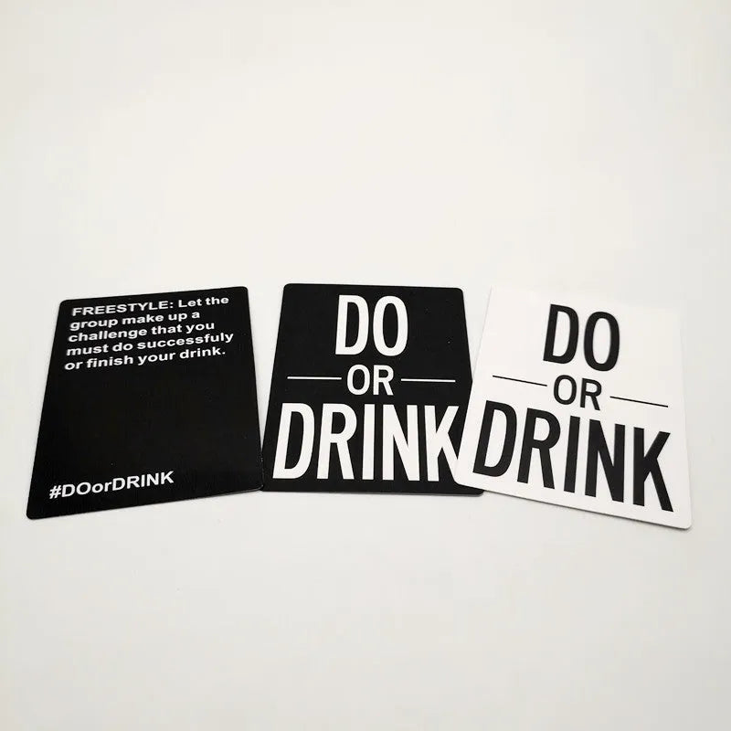 DO OR DRINK board game card set in colour box with coated paper cards for interactive party play
