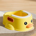 Blue PVC duck-shaped portable bathtub for washing dogs and cats, shown folded and unfolded.