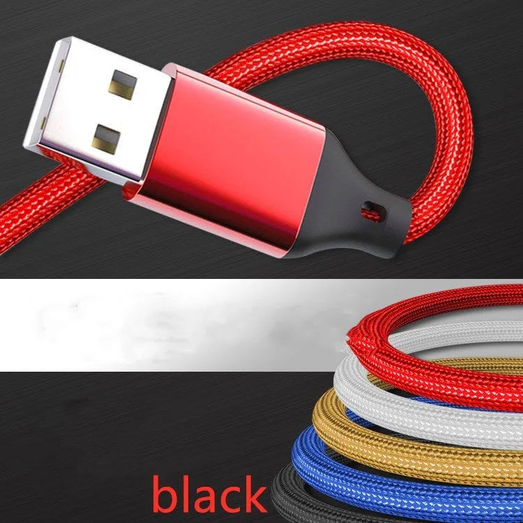 One for three charging data cable with 1.2 metre length in multiple colour options