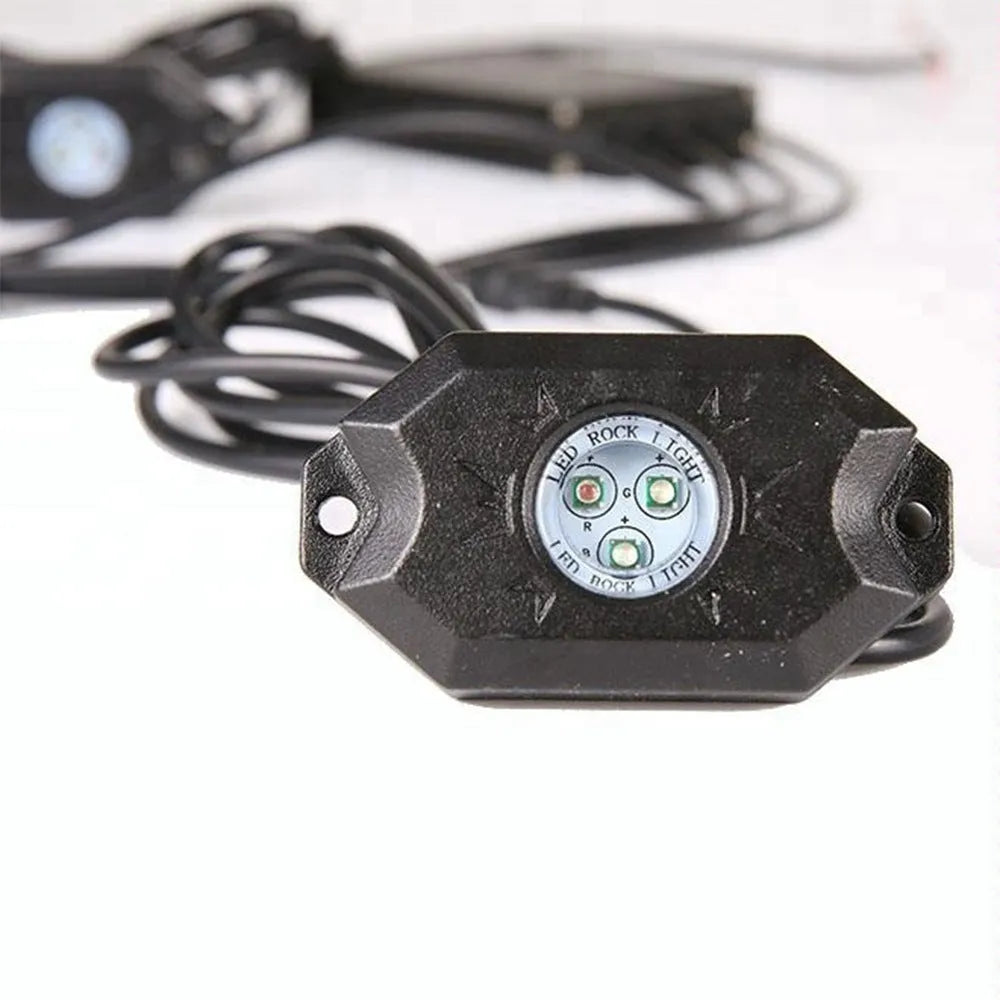 Undercarriage LED RGB atmosphere light with eight CREE lamp beads in aluminium housing showing blue illumination pattern