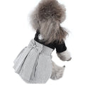 Thin cotton dog clothes for poodles in skirt and four-foot pants styles, shown in S, M, L, XL sizes.