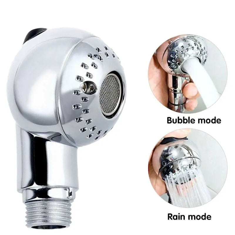 Silver ABS plastic handheld shower head for gentle pet bathing