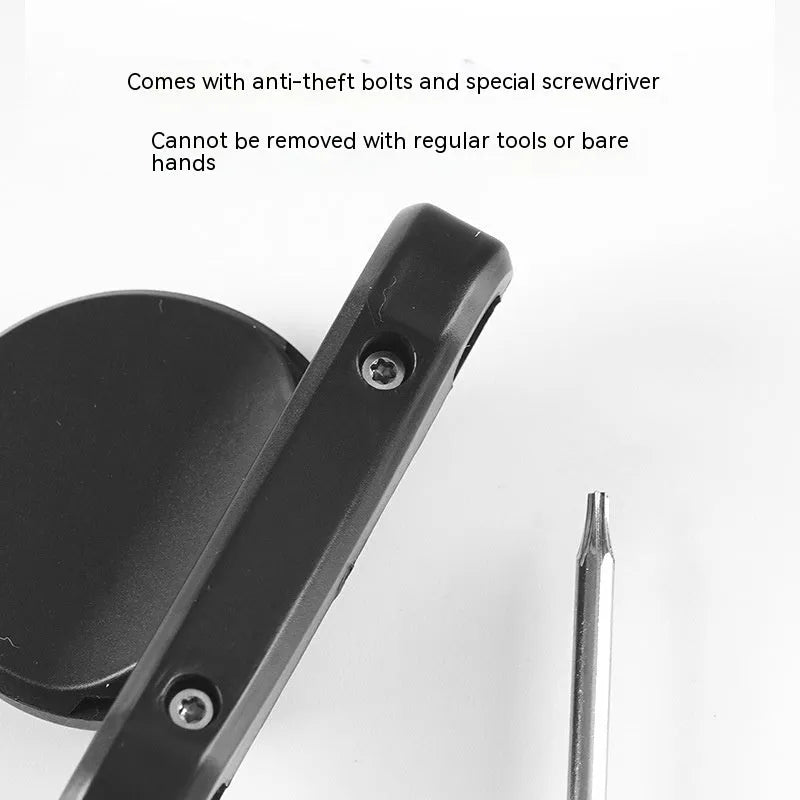 Black ABS plastic bicycle tracking device bracket kit with anti-theft bolts for seat bow mounting