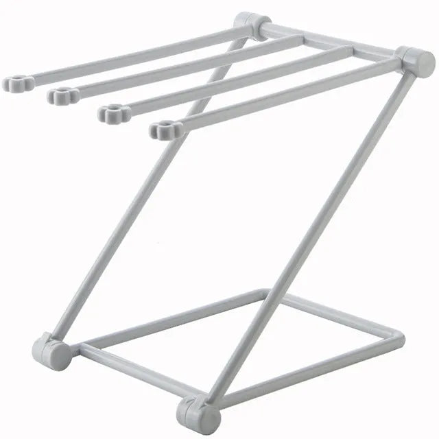 Foldable plastic kitchen towel rack in Nordic colours with punch-free installation