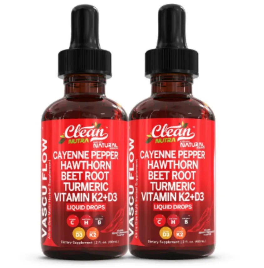 60ml glass bottle of Vitamin D3 K2 Hawthorn Fruit liquid supplement with dropper