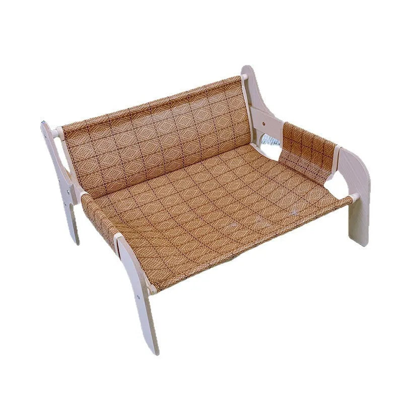 Four Seasons plus size cat nest hammock 52x42x29cm with wooden frame and bear cushion