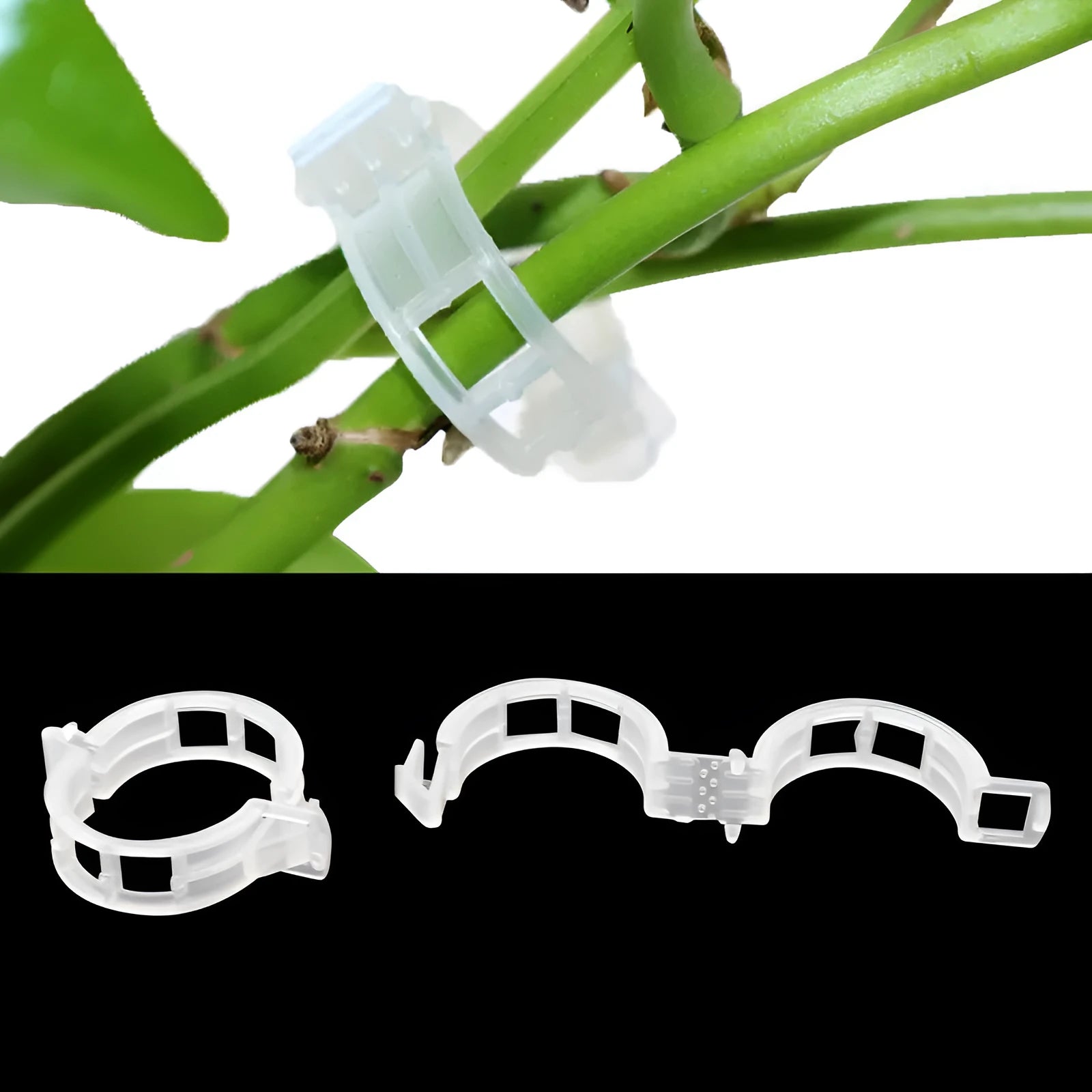 Plastic plant grafting clips for tomato and flower stem support, 50-piece pack