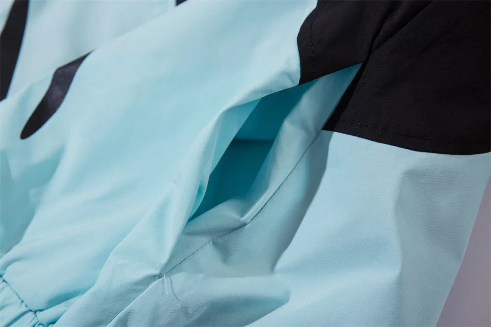 Men's sun-protective wind coat in blue with polyester lining, size S-XXL