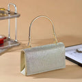 Shining 3A full diamond envelope handbag for women, black, showing chain and lock buckle