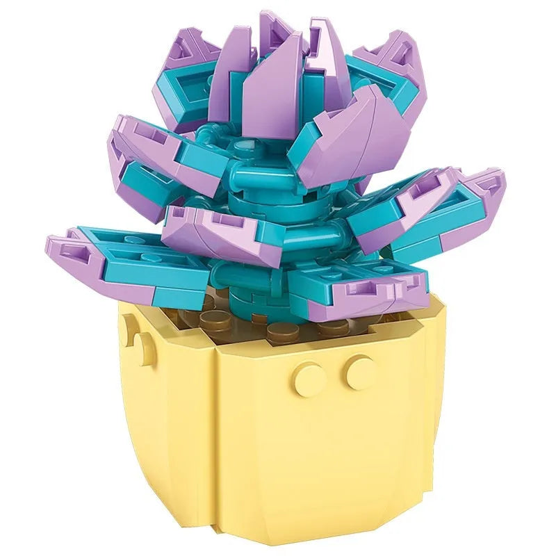 Plastic building blocks flower pot model assembly toy for teenagers