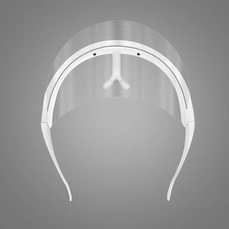 LED three-color transparent beauty mask for home photon facial skin rejuvenation and whitening device