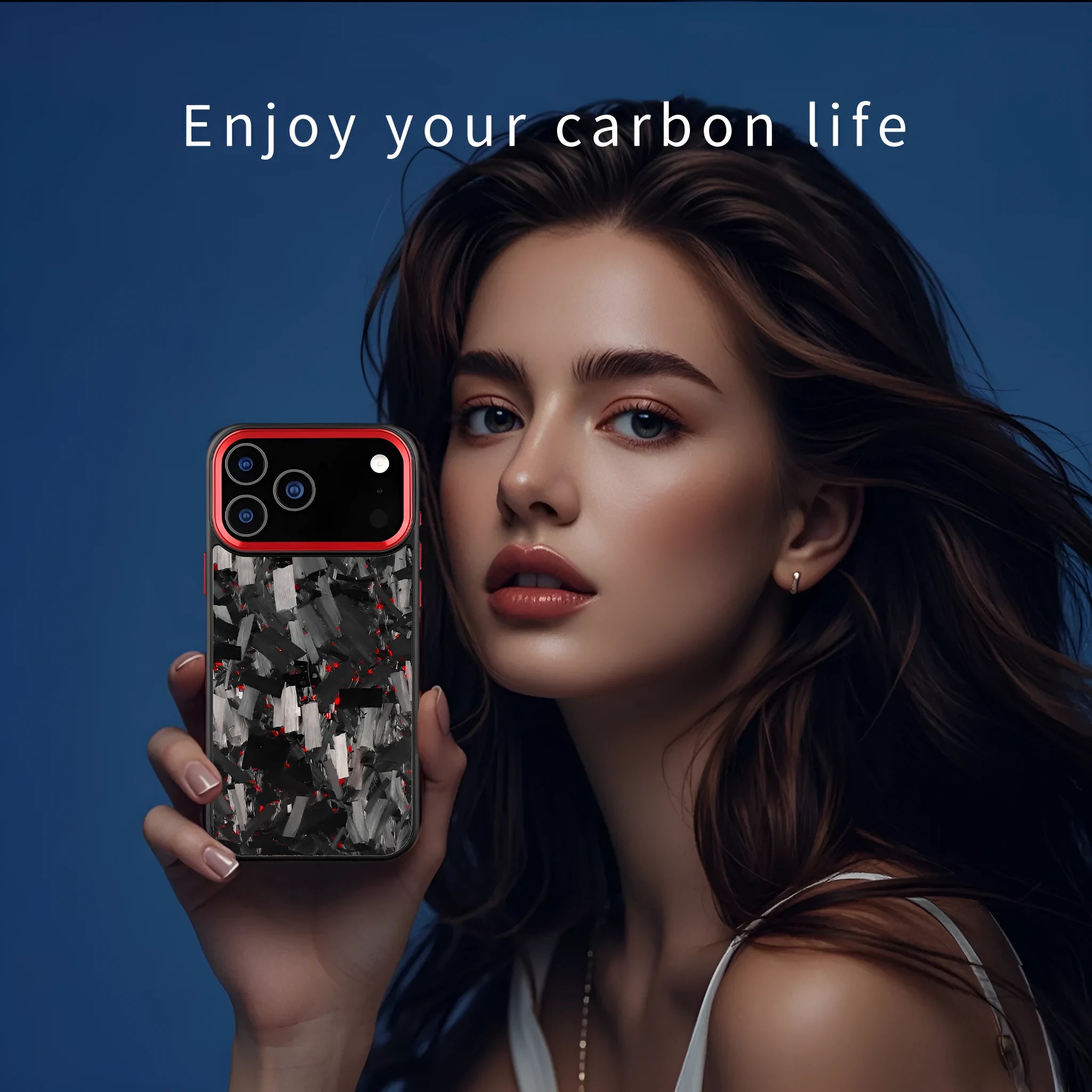Large pattern phone case for iPhone 17, available in black, with cutouts for camera and ports