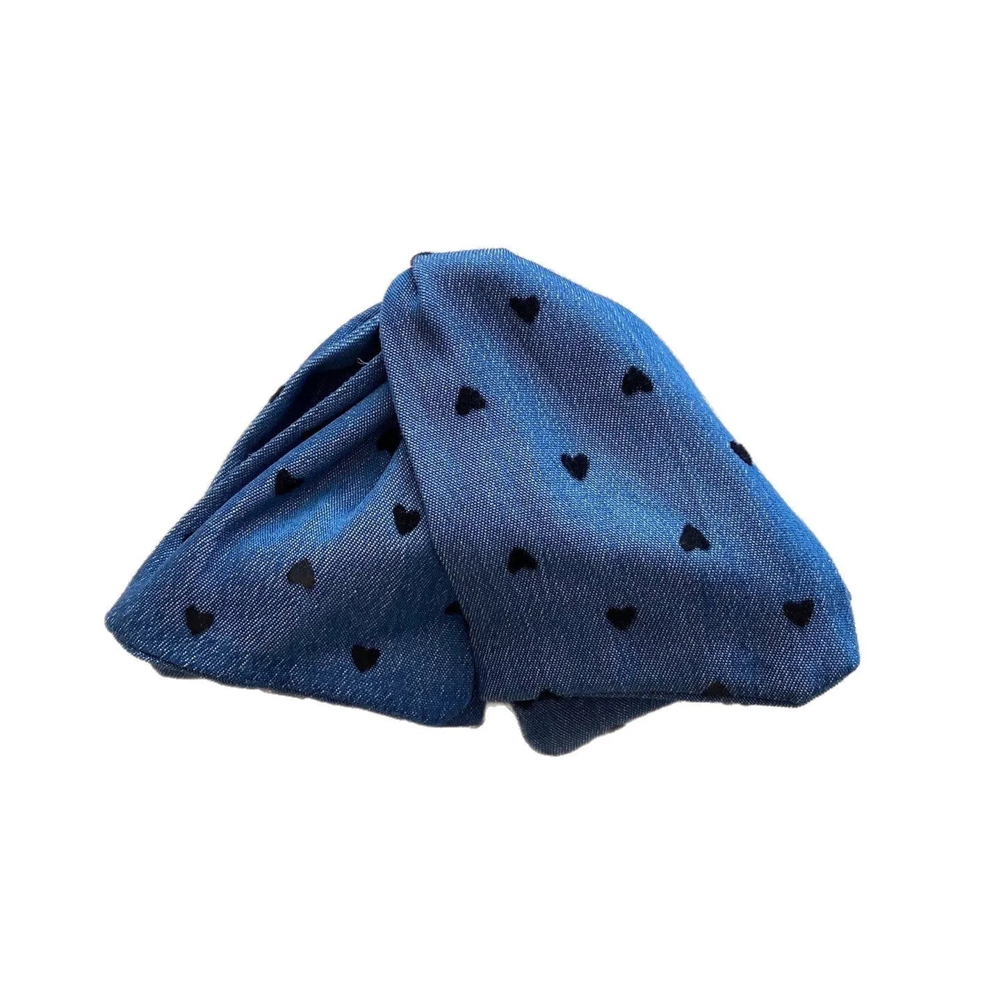 Handmade plastic hairpin with love denim bow triangle grip hair clip for women