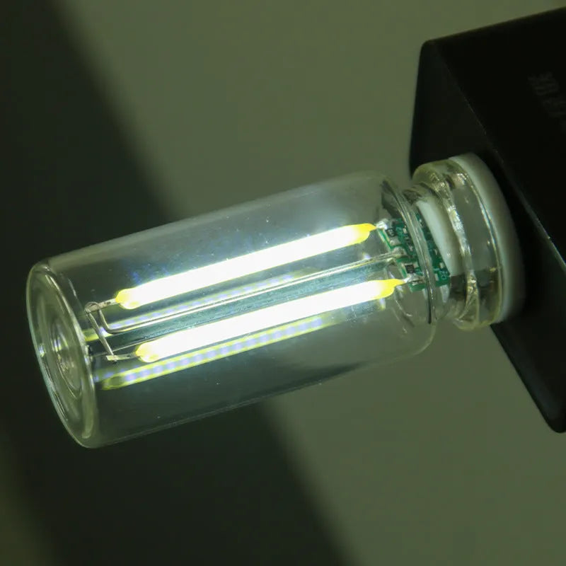 Transparent USB touch-controlled night lamp with compact 22x64mm glass construction