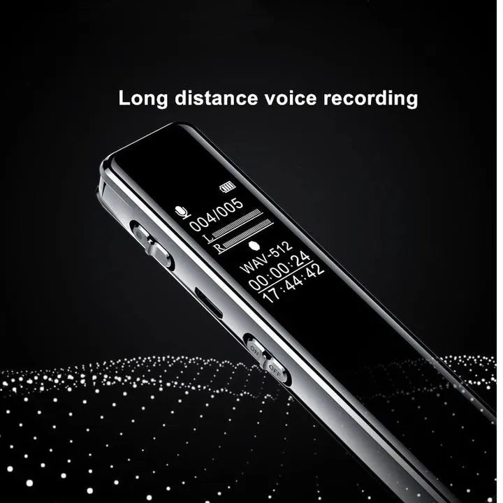Black noise reduction professional recording pen with LCD screen and zinc alloy body