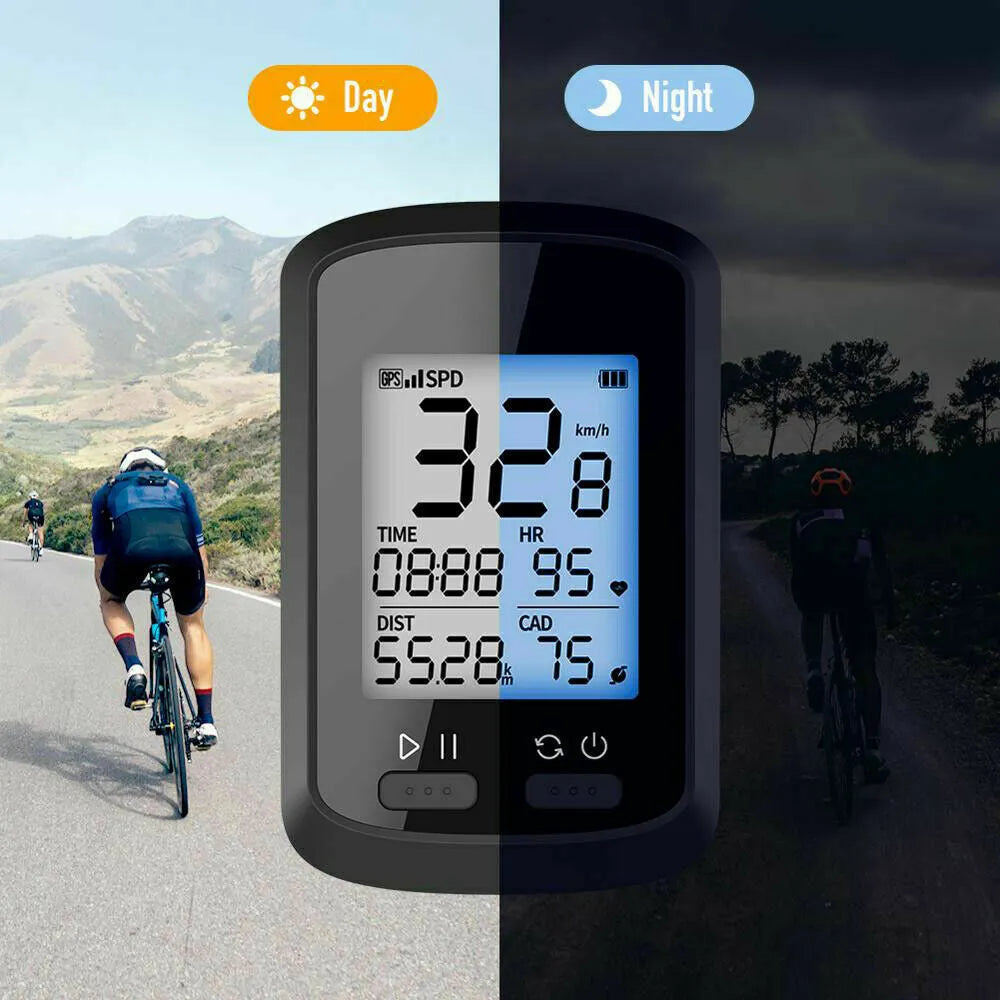 Black plastic waterproof stopwatch for bicycle riding and cycling performance tracking.