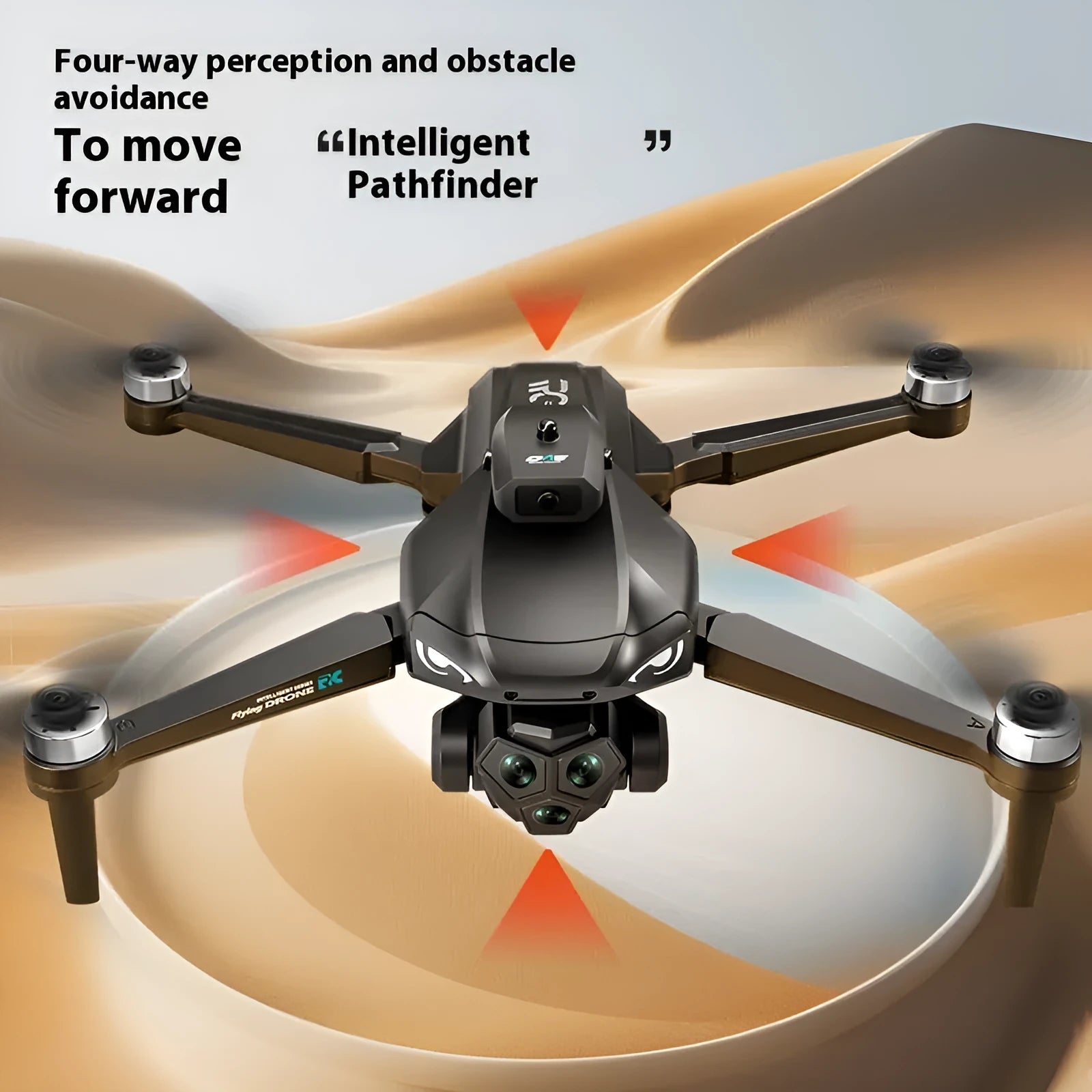 Brushless UAV folding drone with 4.5-inch screen remote control and four-side obstacle avoidance