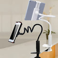 Flexible mount holder for phone and tablet with bendy arm and suction cup base