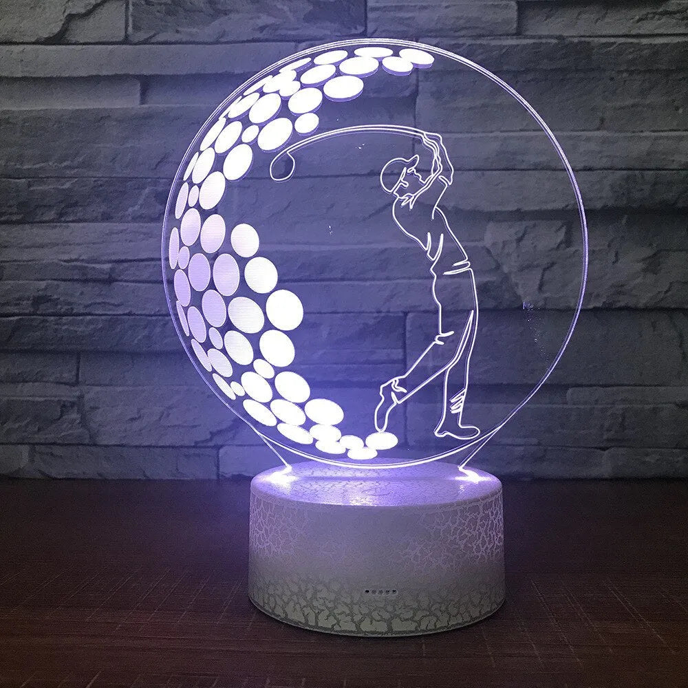 3D night light with acrylic shade, touch and remote control, 3W LED, USB powered, modern simple style
