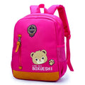 Cartoon bear design blue school backpack for boys aged 3-7 years with adjustable padded shoulder straps