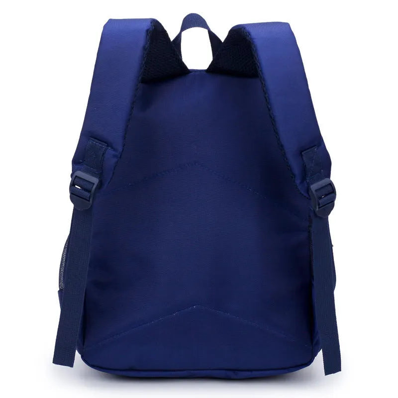 Cartoon bear design blue school backpack for boys aged 3-7 years with adjustable padded shoulder straps