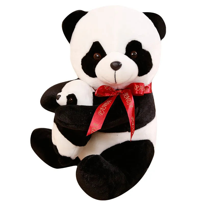 Panda doll plush toy short plush black and white 20cm height static display