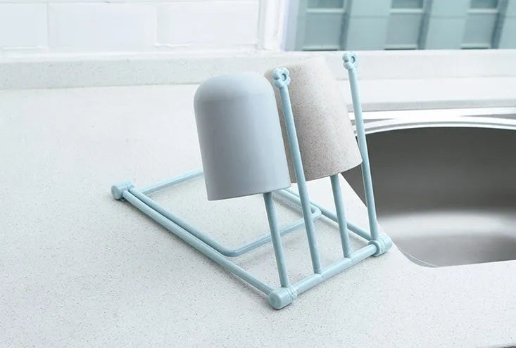 Foldable plastic kitchen towel rack in Nordic colours with punch-free installation