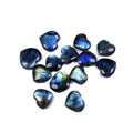 Natural pull feldspar heart pendant with handle detail in ocean blue moonlight colour