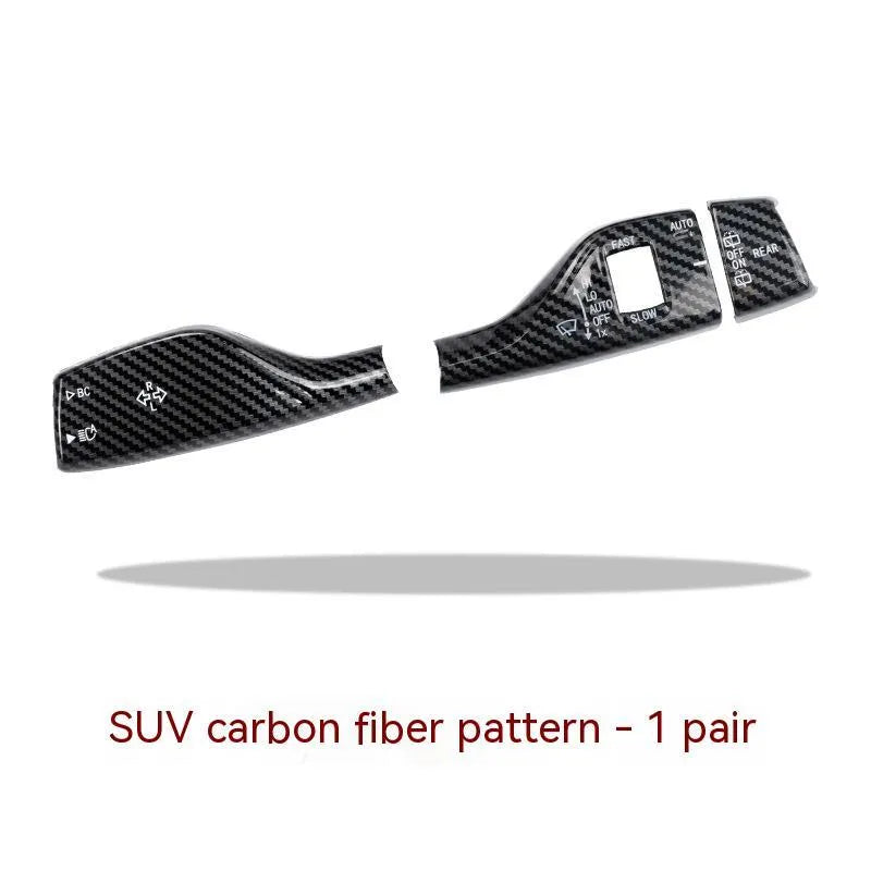 Pair of ABS steering lamp switch rod decorations in carbon fiber pattern for car or SUV lever
