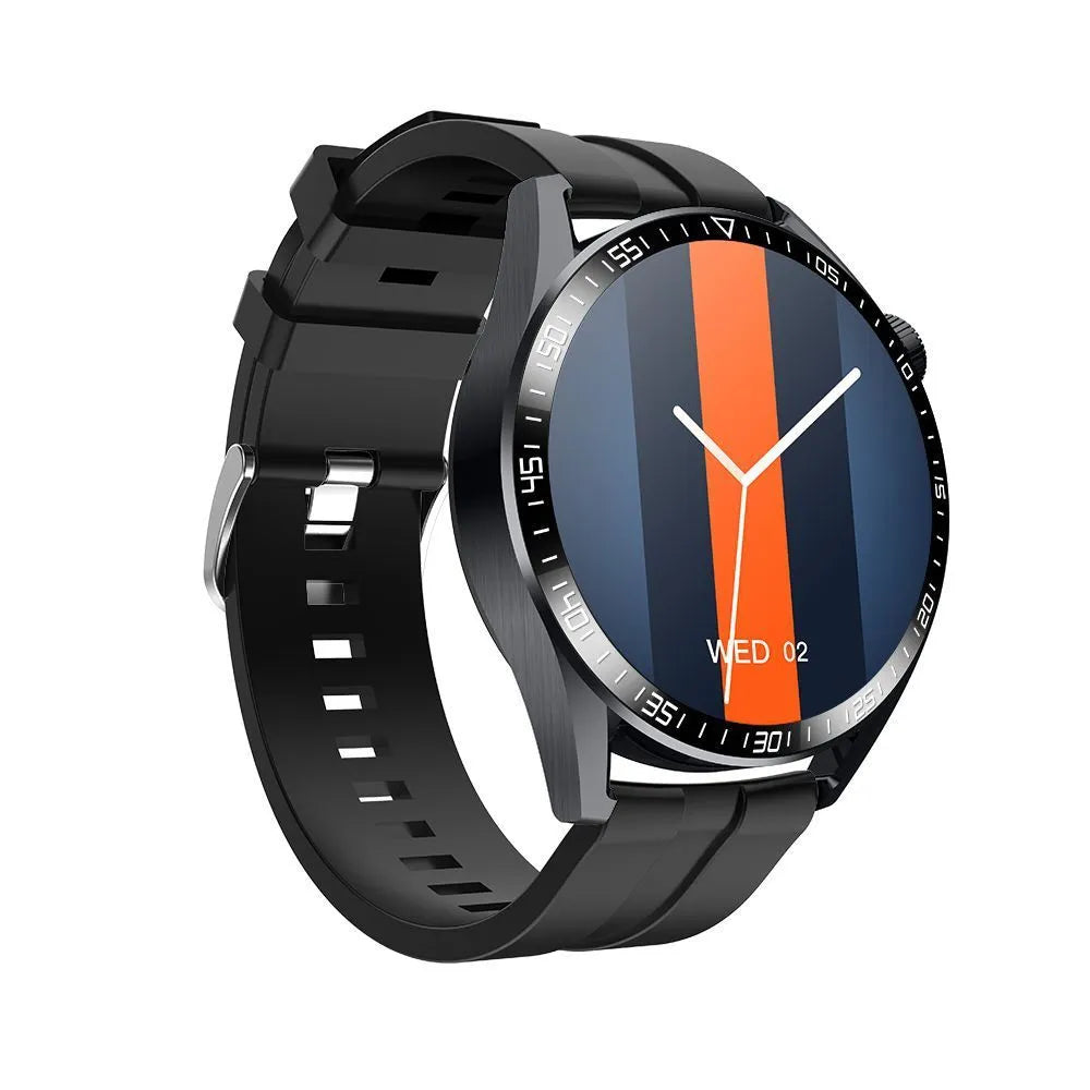 GS3 Max black and silver smartwatch with a 1.35-inch screen on a silicone strap, showing a watch face with health metrics.