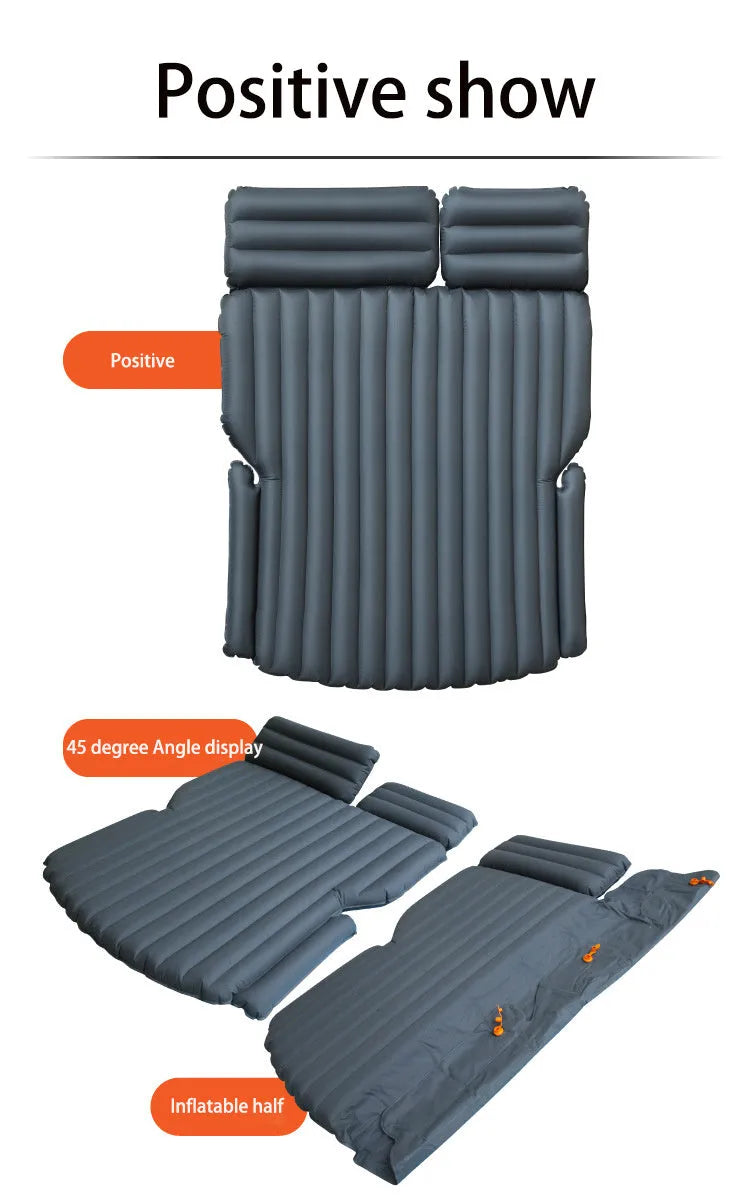Inflatable bed for hatchback car accessories with flocking fabric and storage bag