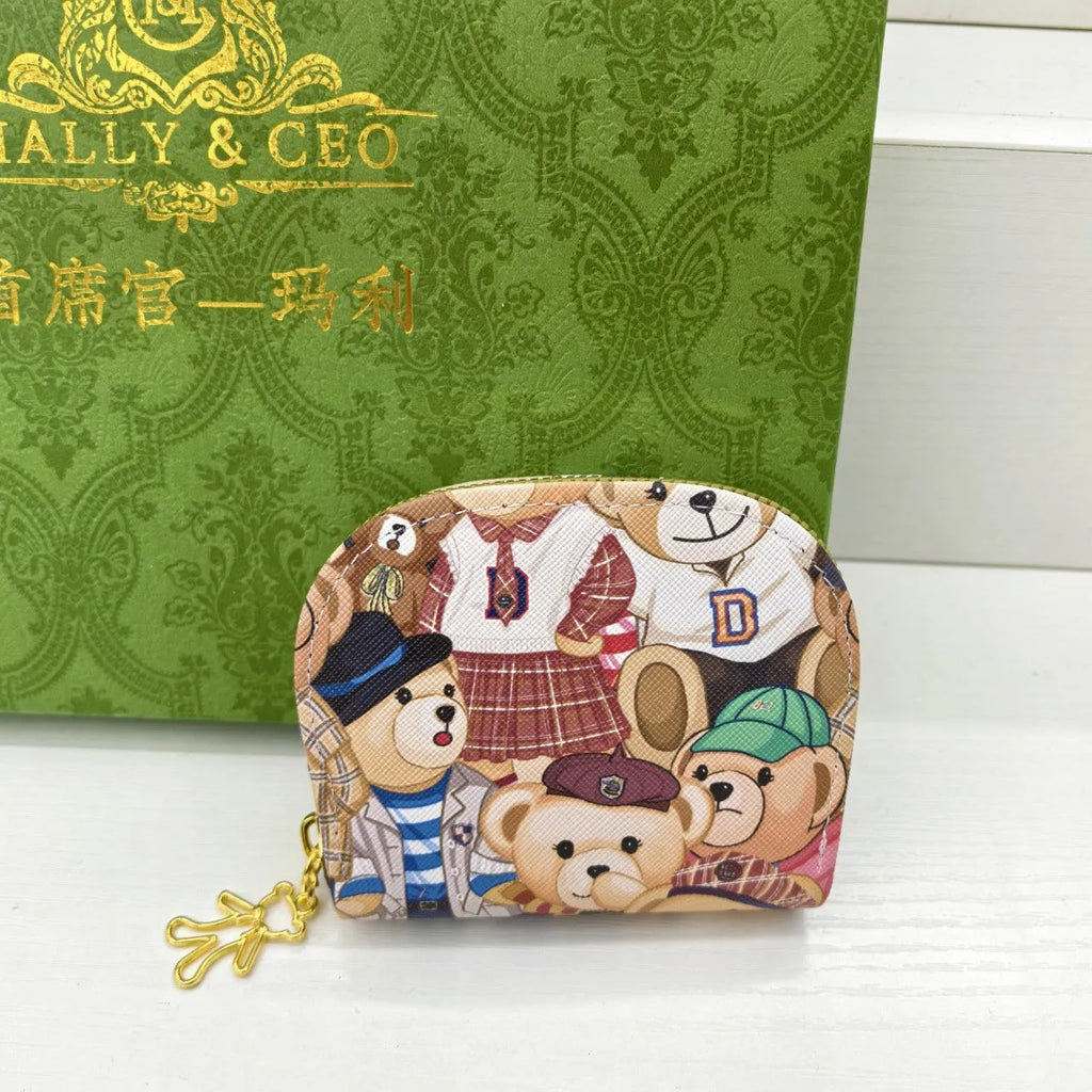 Bear pull head card holder clutch coin purse in PVC blue suit colour 26x24x4cm