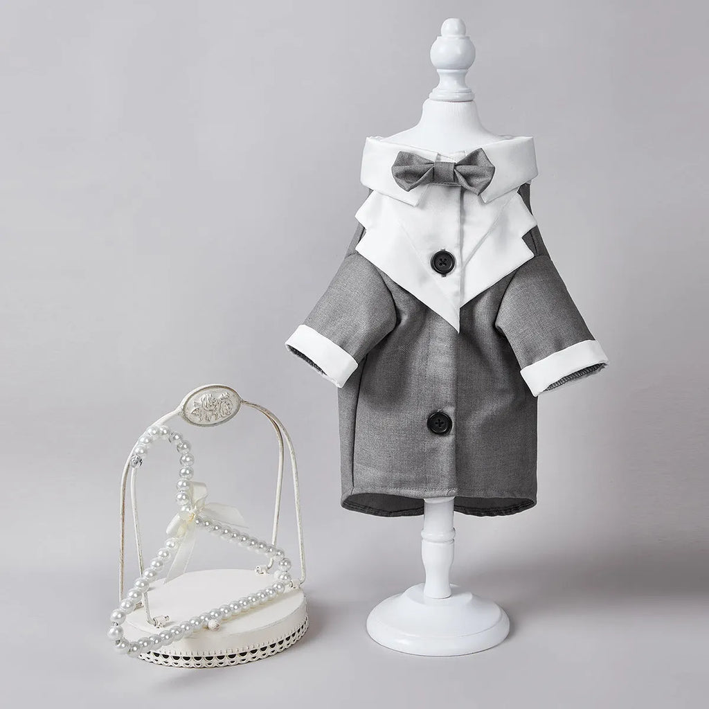 Chinese-style four-legged dog wedding suit in polyester fabric available in multiple sizes