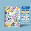 2026 English A5 coil diary notebook with paper cover in colour options B08 to B15