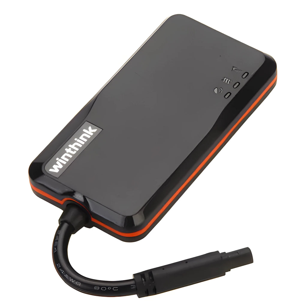 Black automotive GPS locator with ABS casing, 78x41x12mm, for electric vehicle tracking