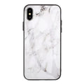 Huawei smartphone case with marbled glass shell design and clear TPU protection