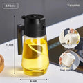 470ml glass 2 in 1 oil sprayer and dispenser bottle in Beige, Black, Green or Yellow for cooking and BBQ