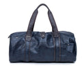 Portable cylinder leisure travel bag in PU leather, 21x49x22cm, 36-55L, with phone, camera and zip pockets