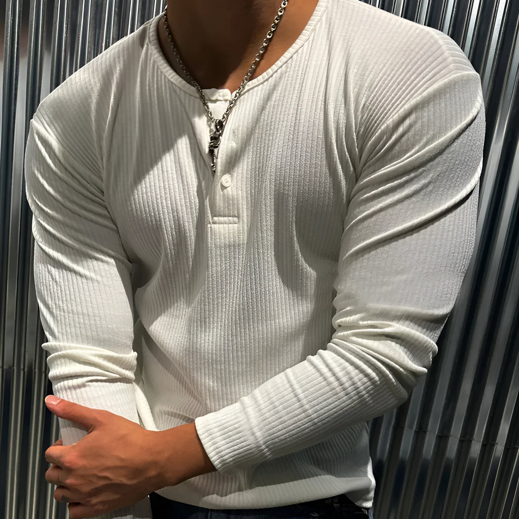 Men's striped quick-drying breathable top in black with rabbit fur fabric