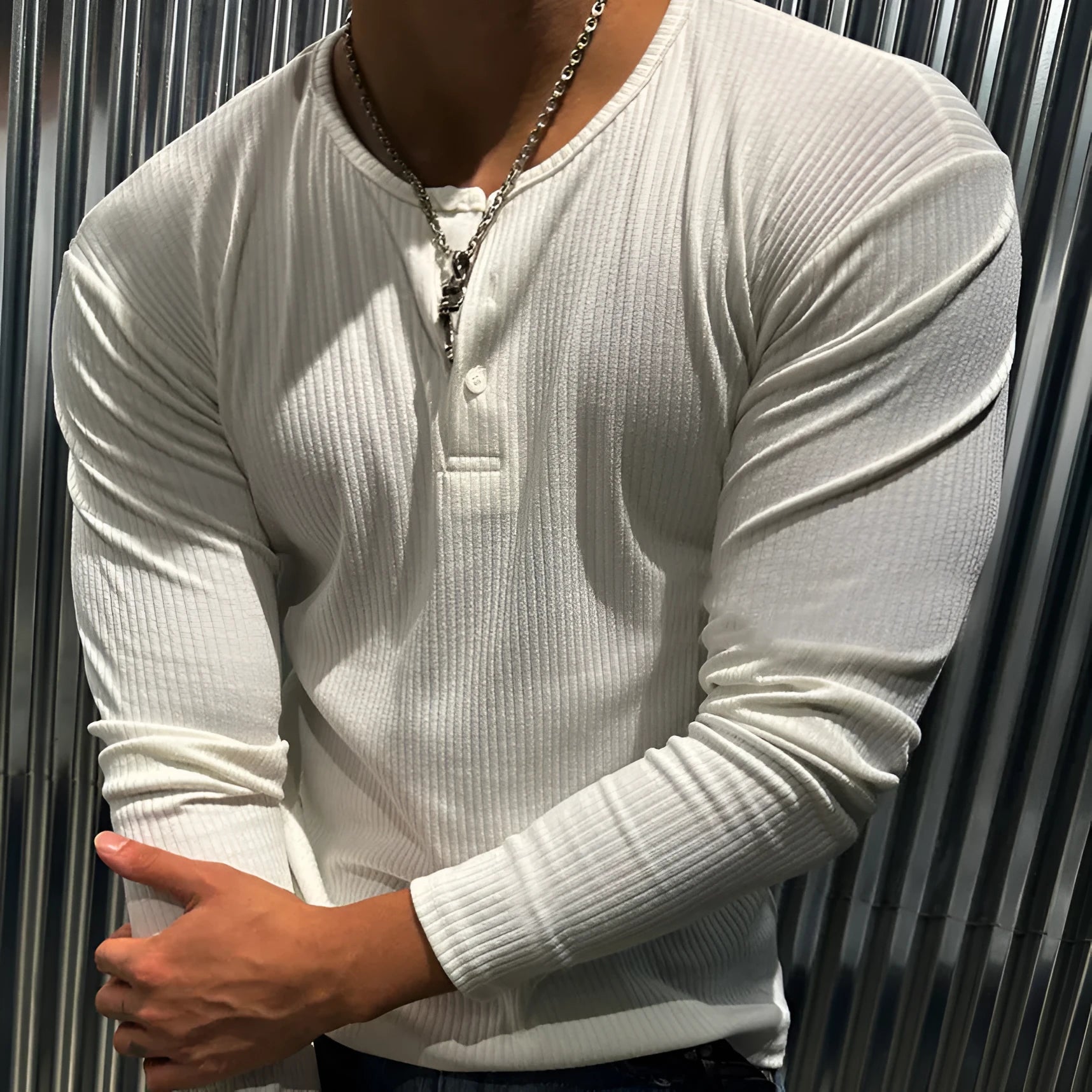 Men's striped quick-drying breathable top in black with rabbit fur fabric