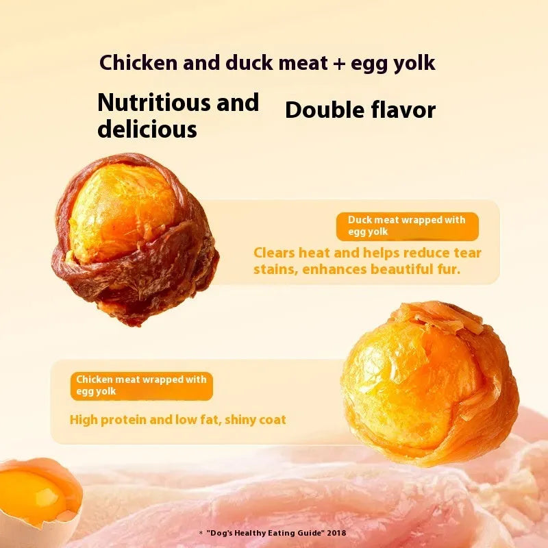 Dog snack egg yolk chicken duck meat small molar training reward food