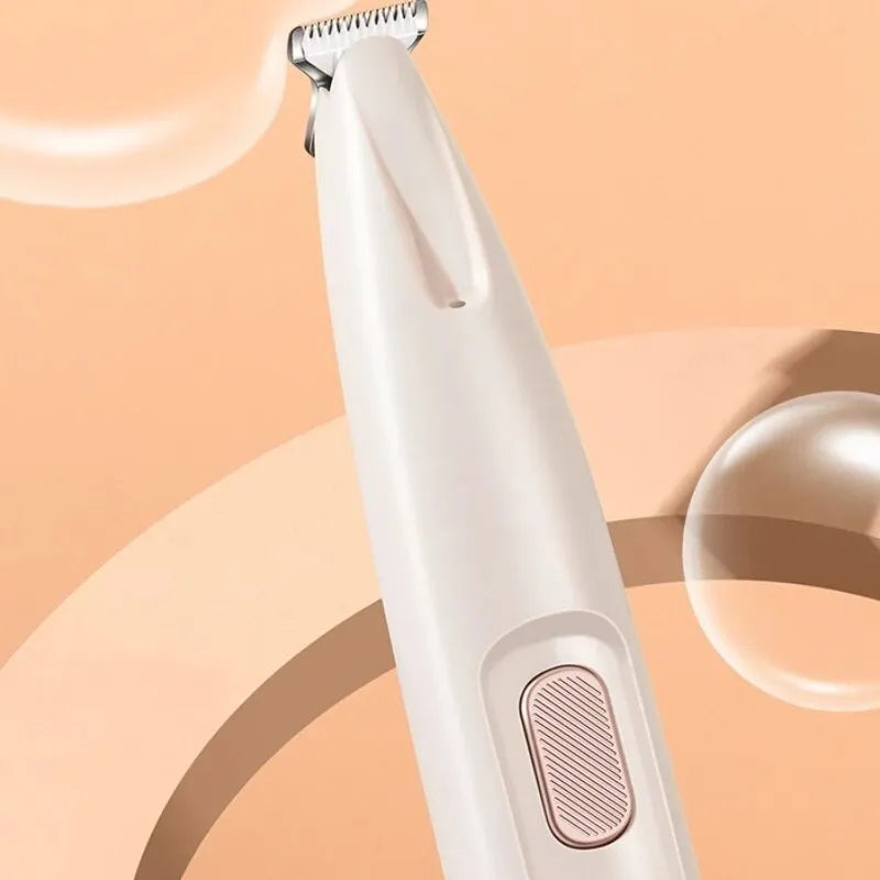 White dog paw trimmer with LED light and 18mm widen blade for pet grooming