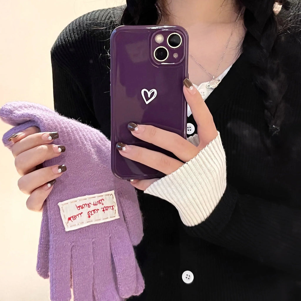 Couples Love Solid Color TPU Phone Case for iPhone 14 SE 13 12 XS Max Soft Anti-Fall Protective Cover for Apple 7 8 SE X XR 11 Pro Max Mini